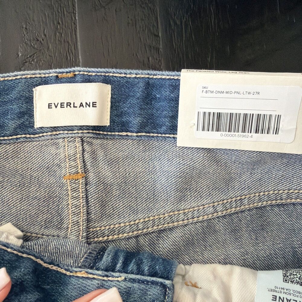 NWT Everlane The Paneled Wide-Leg Jean 27R Boho Chic Lagenlook Coastal Casual - Picture 3 of 9